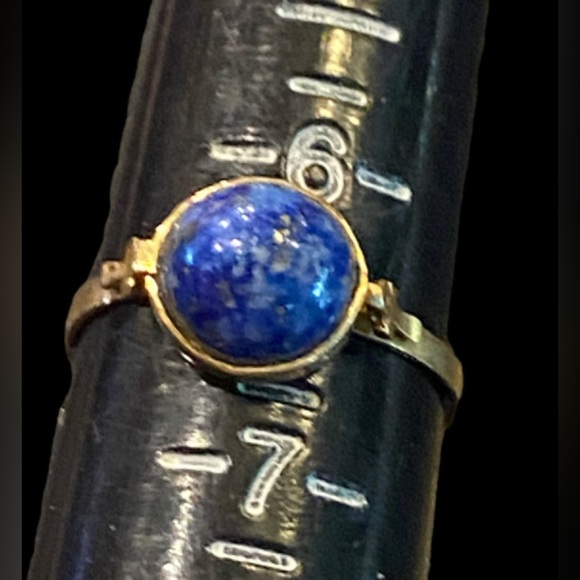 LAST CHANCE 🔥 14K Solid Yellow Gold Lapis Ankh Ring #8042 - Picture 2 of 8